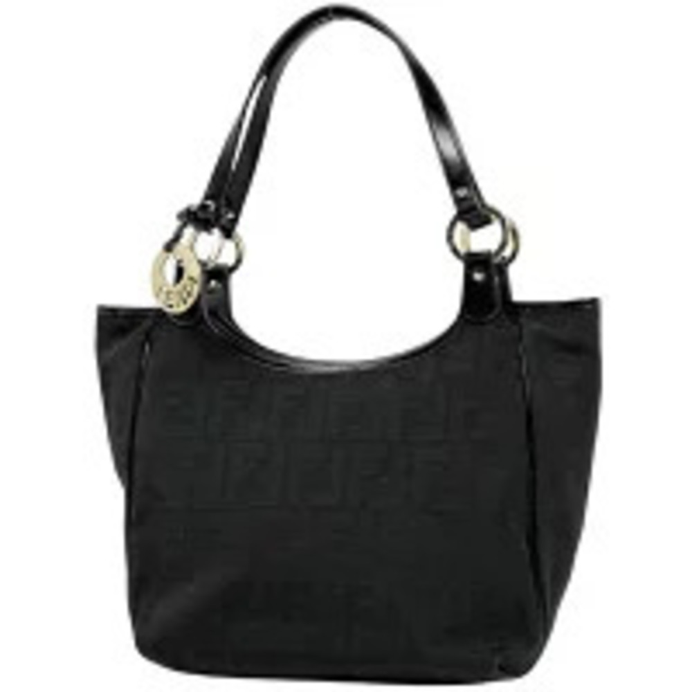 Fendi Zucca handbag tote bag canvas black